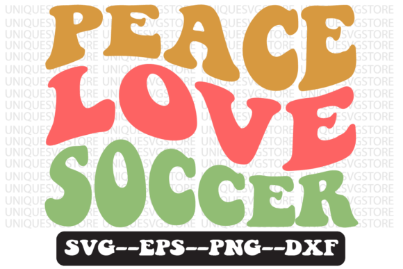 A Groovy Retro Peace, Love & Soccer Embroidery Design