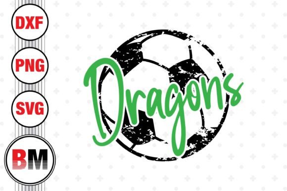 Dragons Distressed Soccer Graphics for Crafters
