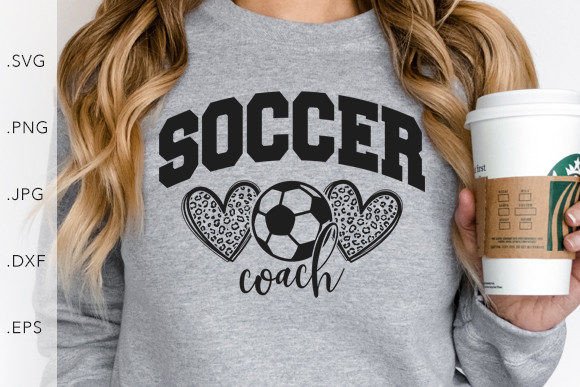 Soccer Coach Heart Leopard Graphics for Creative Templates
