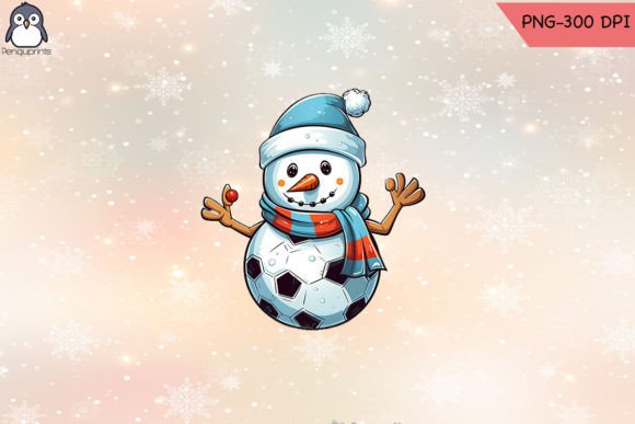 The Soccer Snowman Christmas Cute Embroidery Design in Practice